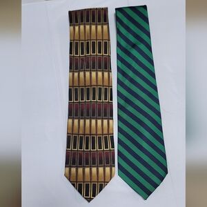 Men's Vintage Silk Ties (Lot Of 2) Handmade - Mosaic - Ashford And Brooks London